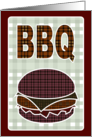 plaid BBQ Invitation card