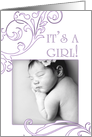 it’s a girl! : flourish picture card