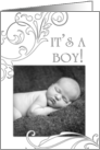 it’s a boy! : flourish picture card
