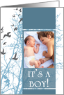 it’s a boy! : birds picture card