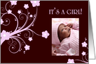 it’s a girl! : flowers picture card