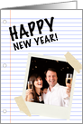 happy new year! : notebook paper photo card