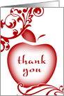 thank you, teacher : floral apple card