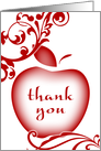 Teacher Appreciation Day : floral apple card