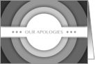 our apologies (blank inside) card