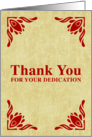 thank you for your dedication card