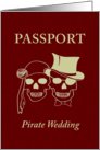 pirate wedding passport invitation card