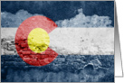 colorado flag on a brick wall card