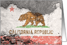 california flag brick wall moving announcement card