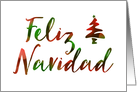 feliz navidad bokeh tree lights (blank inside) card