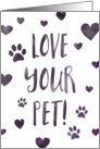 Love Your Pet Day bokeh lights card