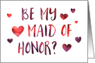 Be My Maid Of Honor Invitation, blank inside card