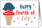 Happy Fourth of July Stars and Stripes Cone card