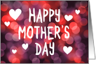 happy mother’s day bokeh hearts, blank inside card