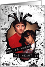 mom is where the anatomical heart is, in remembrance, custom photo card