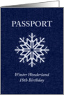 Winter Wonderland Passport to 18th Birthday card