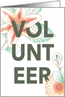 Thank You Volunteer Vintage Flowers card