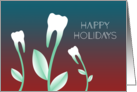 Happy Holidays Dentist Flowering Teeth Christmas Greetings card