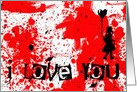 i love you : walk your heart : girl and balloon card
