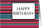 happy birthday : professional stripes card