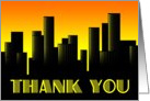 thank you cityscape sunset card