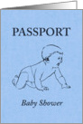 baby shower passport invitation (blue) card