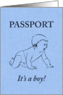 it’s a boy! : passport announcement card