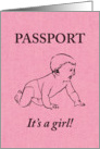 it’s a girl! : passport announcement card