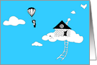 moving monkey announcement : home in the clouds card