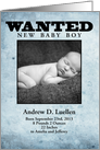 wanted poster new baby announcement template card