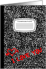I love you composition book card
