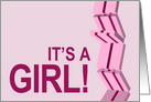 jacob’s ladder : it’s a girl baby announcement card