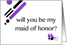 will you be my maid of honor? : mod lovebirds card