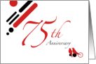 75th Anniversary Party Invitation : mod lovebirds card
