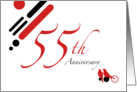 55th Anniversary Party Invitation : mod lovebirds card