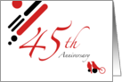 45th Anniversary Party Invitation : mod lovebirds card