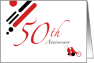 50th Anniversary Party Invitation : mod lovebirds card