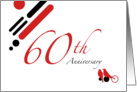 60th Anniversary Party Invitation : mod lovebirds card