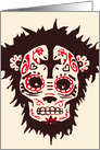 dia de los muertos sugar skull monkey invitation card