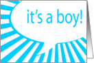 it’s a boy! comic speech bubble card