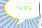 twins! comic speech bubble card