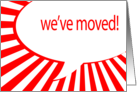 we’ve moved! comic speech bubble card