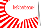 let’s barbecue! comic speech bubble card