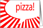 pizza! comic speech bubble invitation card