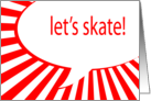 let’s skate! comic speech bubble invitation card