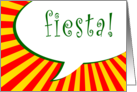 fiesta! comic speech bubble invitation card