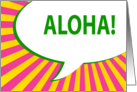 aloha! comic speech bubble invitation card