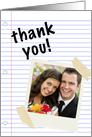 thank you for the wedding gift notebook paper (photo card) card