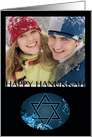 HAPPY HANUKKAH photo card : hi-fi star of david card