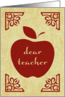 dear teacher... HAPPY BIRTHDAY! (elegant apple) card